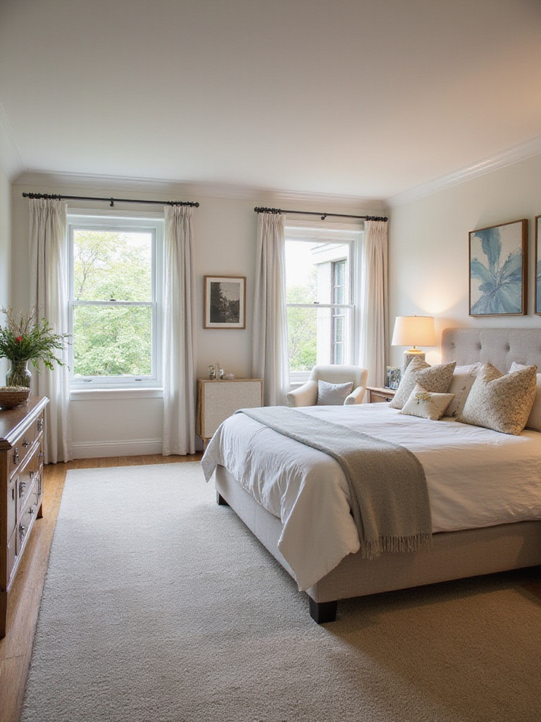 A well-designed bedroom layout highlighting function and flow.