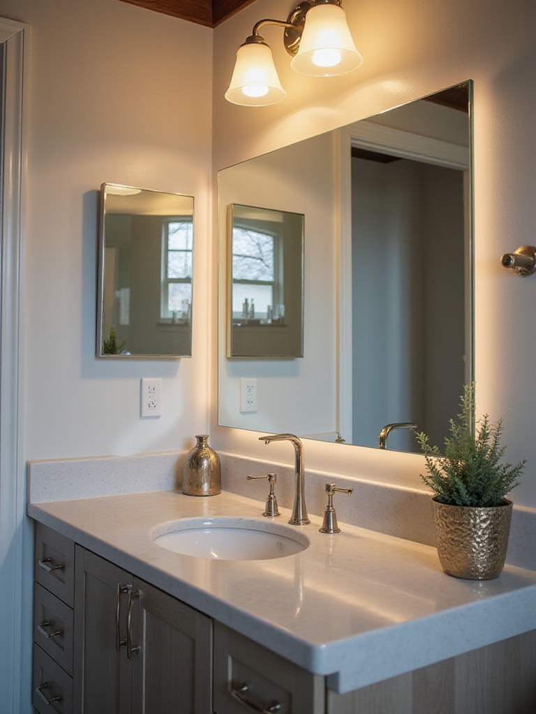 Professional bathroom mirror lighting showcasing high CRI for true color accuracy.