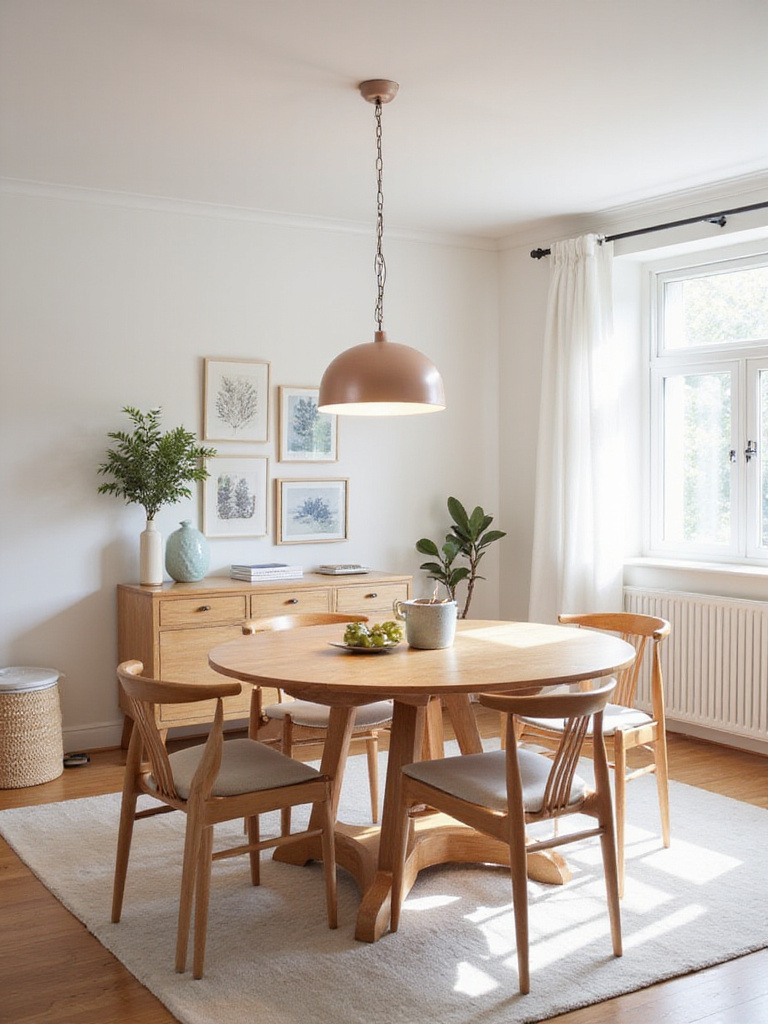 Cohesive decor style in a stylish dining room