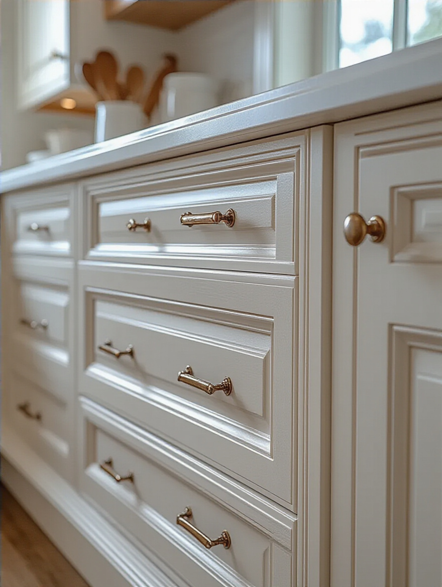 Pristine kitchen cabinet after deep cleaning, showcasing smooth surfaces and flawless finish.