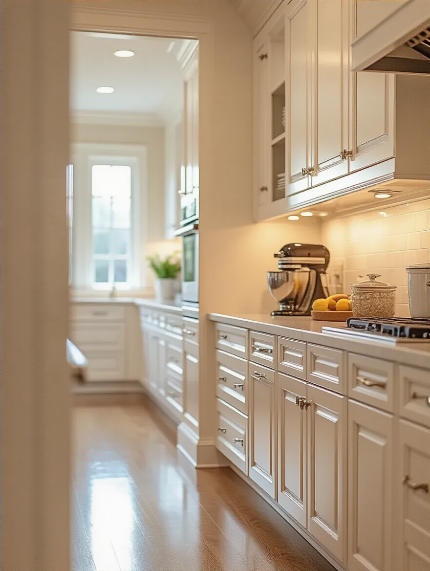 Pristine kitchen cabinets showcasing easy cleaning routines for longevity