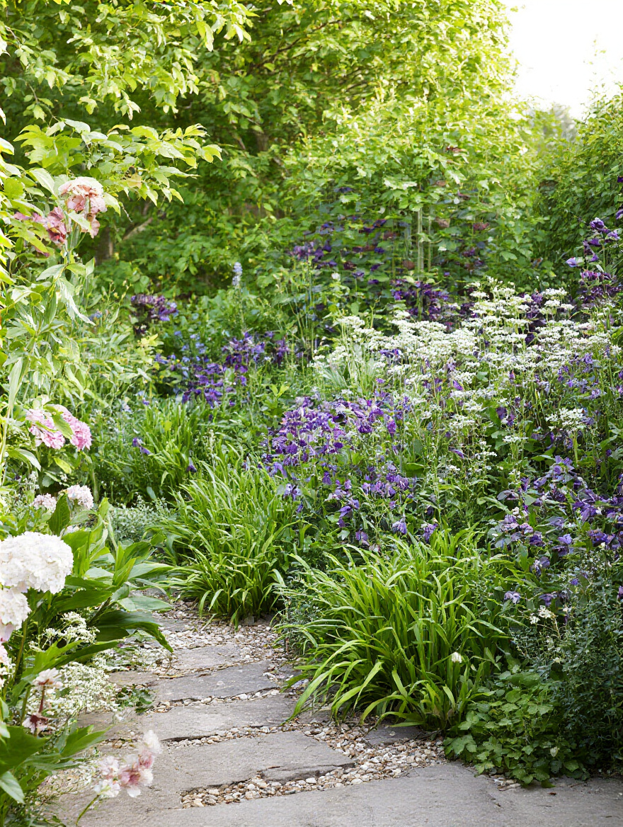 Portrait image of patio plants in various correctly sized containers showing healthy root development and vibrant foliage