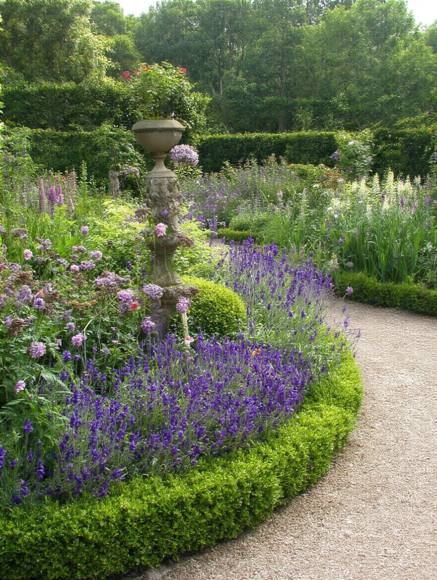 Top-down view of backyard landscape budgeting workspace with materials and spreadsheets on wooden table under natural light