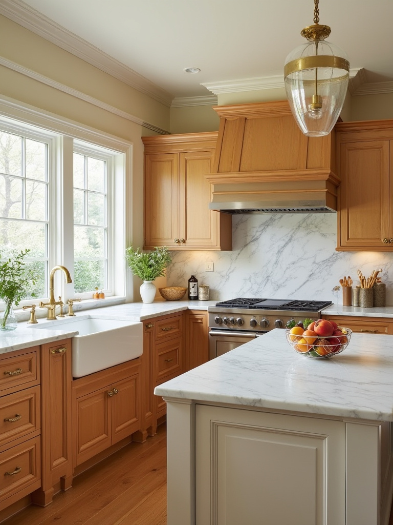 Portrait of a traditional kitchen layout emphasizing efficiency and workflow