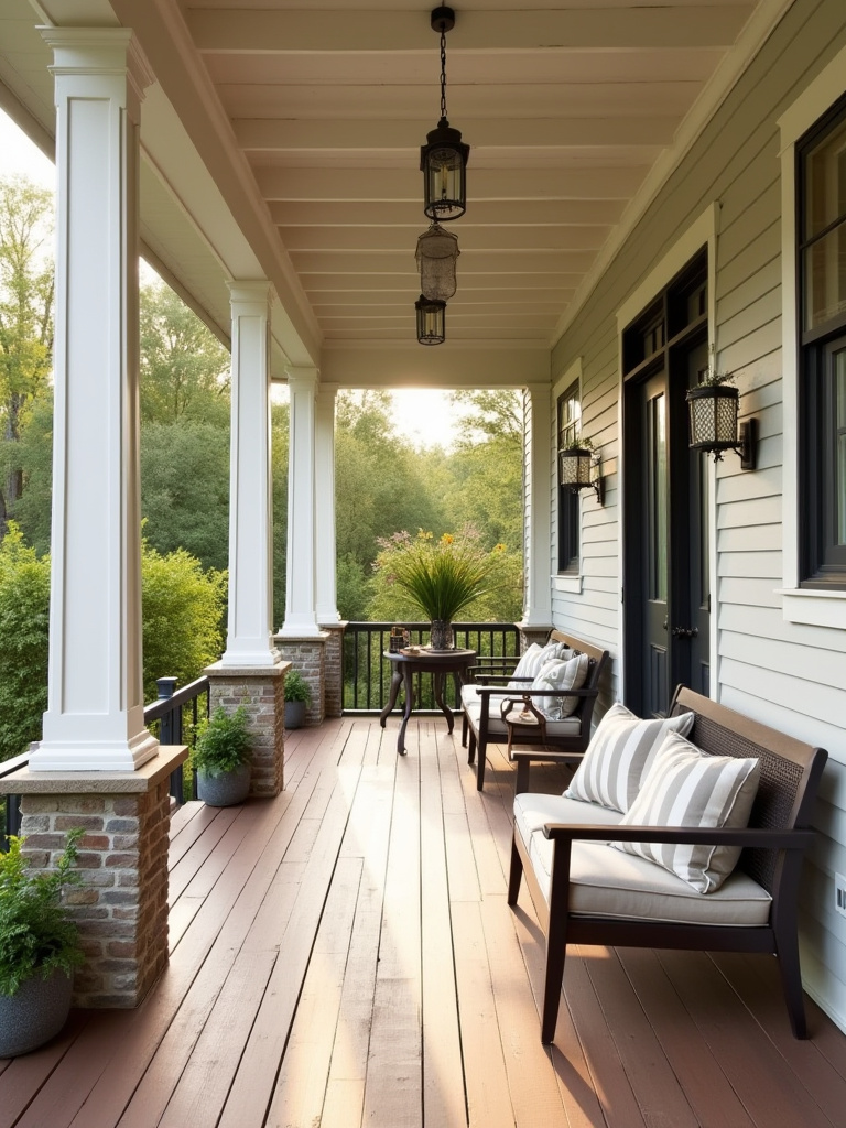Portrait of a thoughtfully styled porch with defined purpose and cohesive design