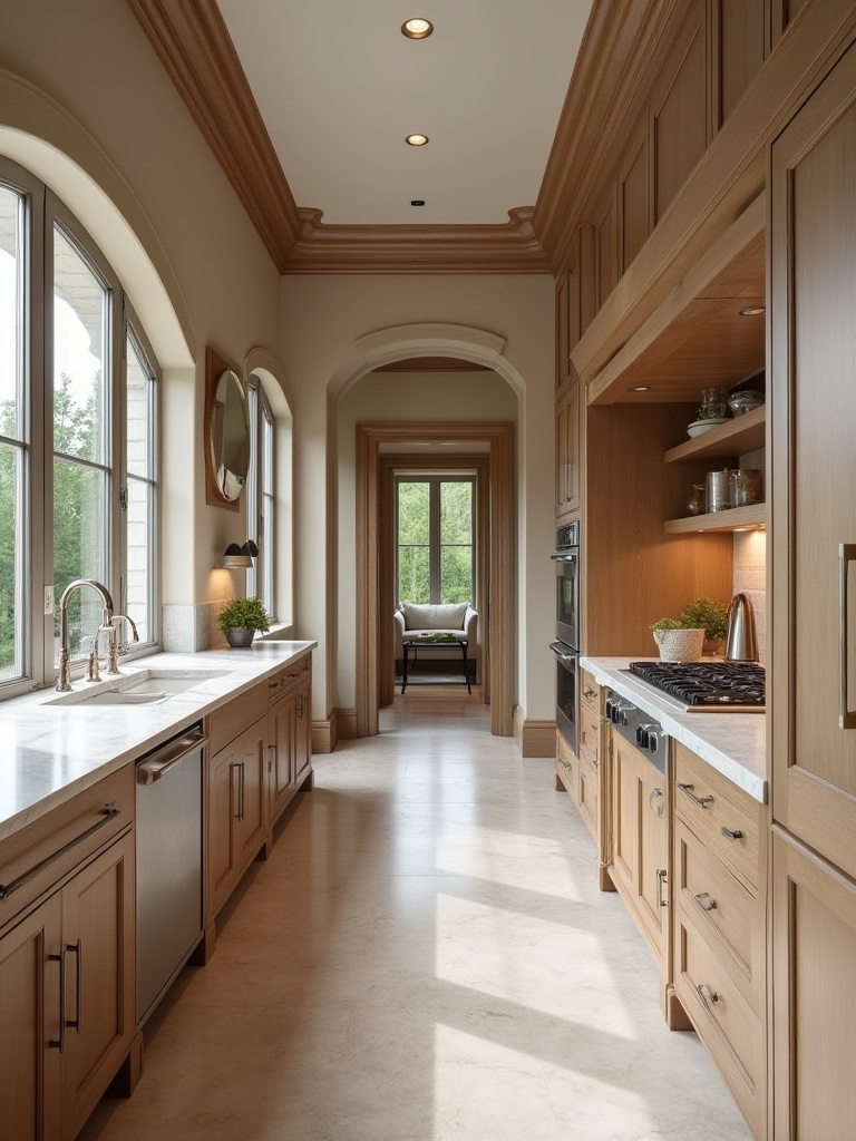 Portrait of a luxury kitchen showing cohesive architectural integration with the home