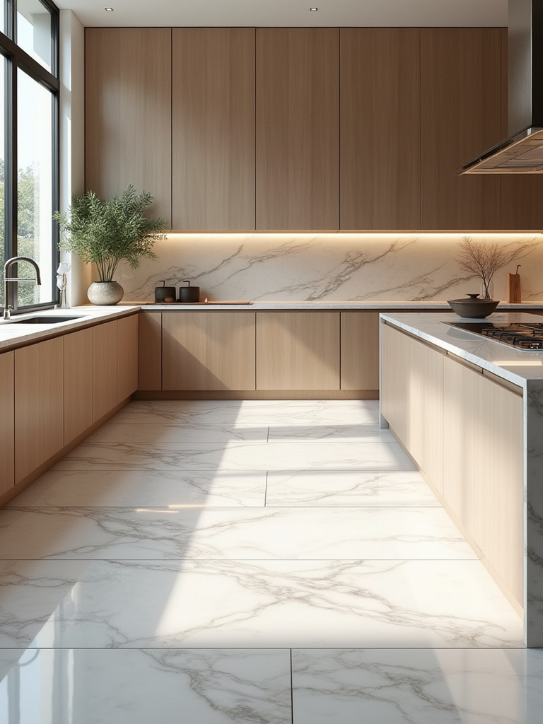 Vertical luxury kitchen floor featuring premium flooring materials