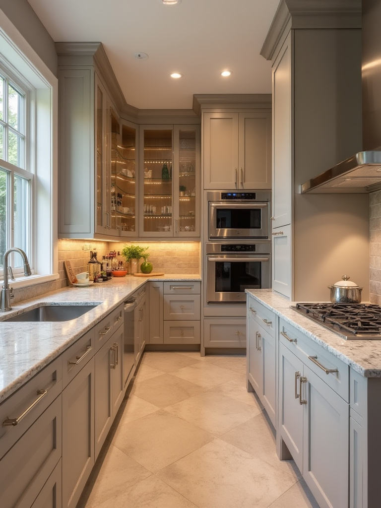 Portrait of a luxury kitchen with smart storage solutions and hidden appliances
