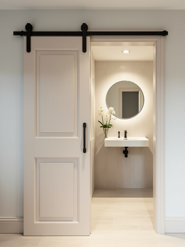 Overhead view of a pristine small bathroom floor plan being precisely mapped with a laser measurer, graph paper, and pencil. Essential for a successful small bathroom remodel.