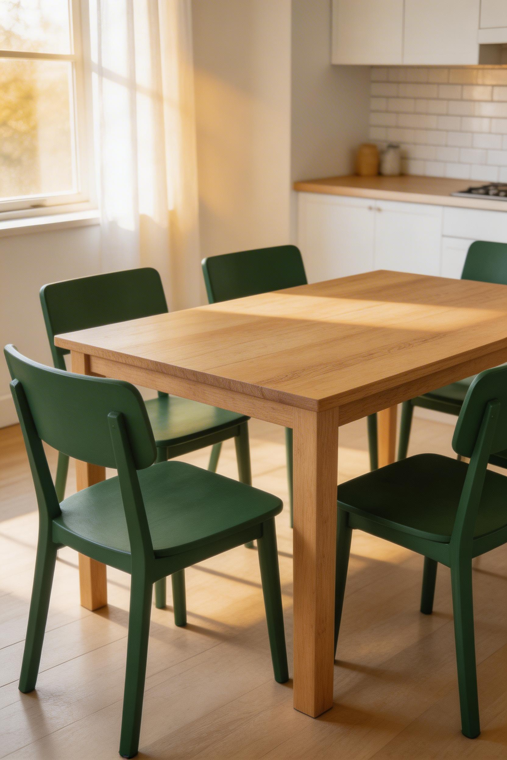 Painting an existing chair set in a contrasting colour is one of the most affordable ways to modernize dining room style — matte black, forest green, and dusty pink are the strongest contemporary chair paint choices.