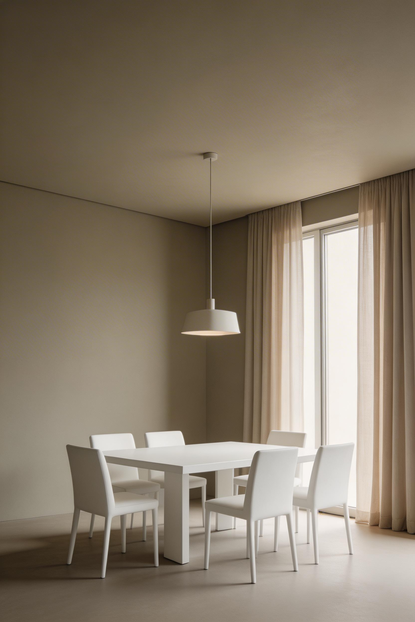 Painting ceiling and trim to match the walls in a tonal approach immediately signals contemporary design intent — it's one of the most architectural ways to modernize dining room spaces and costs nothing extra in materials.