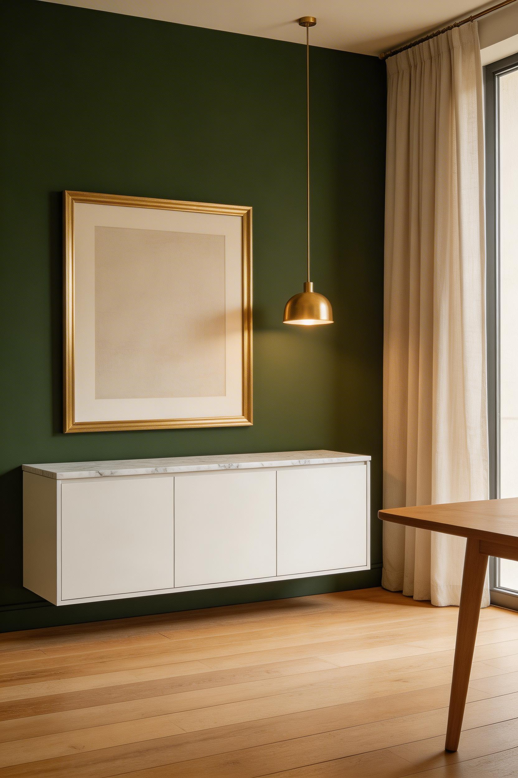 A deep, saturated accent wall is one of the fastest and most affordable ways to modernize dining room spaces — the right colour makes everything else in the room look more intentional.