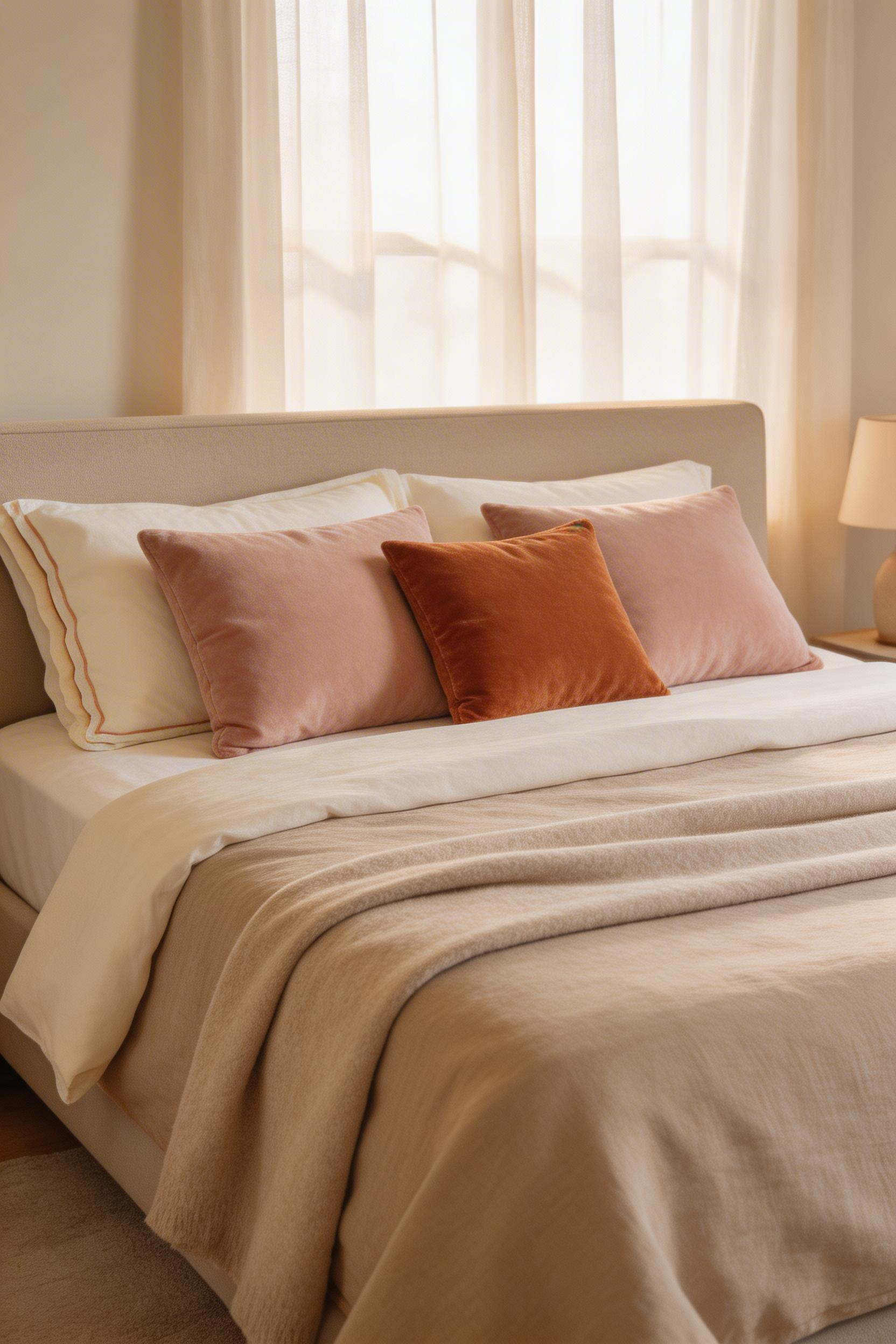 Layered bedding — sheets, duvet, quilt, and a draped throw — is the foundation of the room that feels genuinely luxurious rather than just decorated.