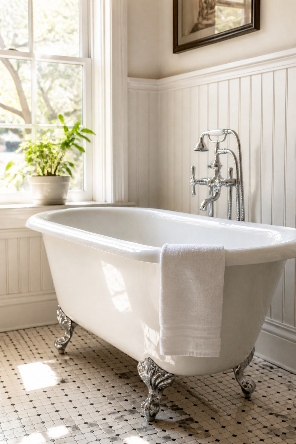A professionally reglazed tub looks indistinguishable from a brand new one — at roughly a fifth of the replacement cost and without touching a single floor tile.