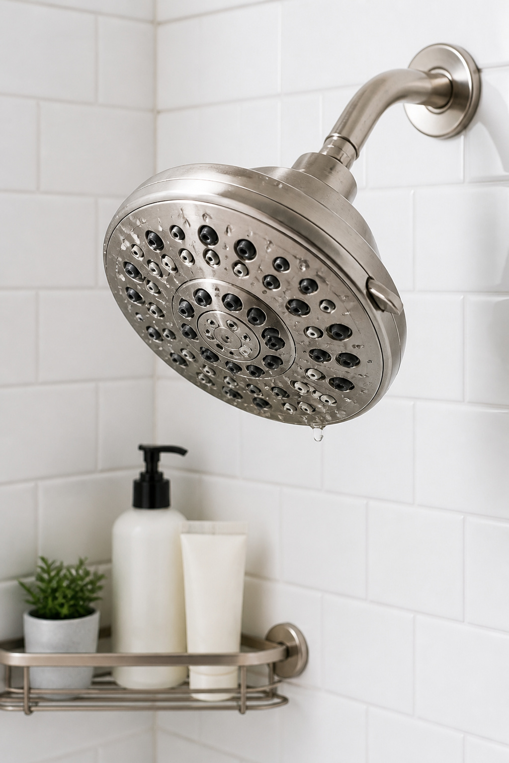 Swapping the builder-grade showerhead for a quality 48-nozzle pressure model takes 10 minutes — and pays back daily in a noticeably better shower.