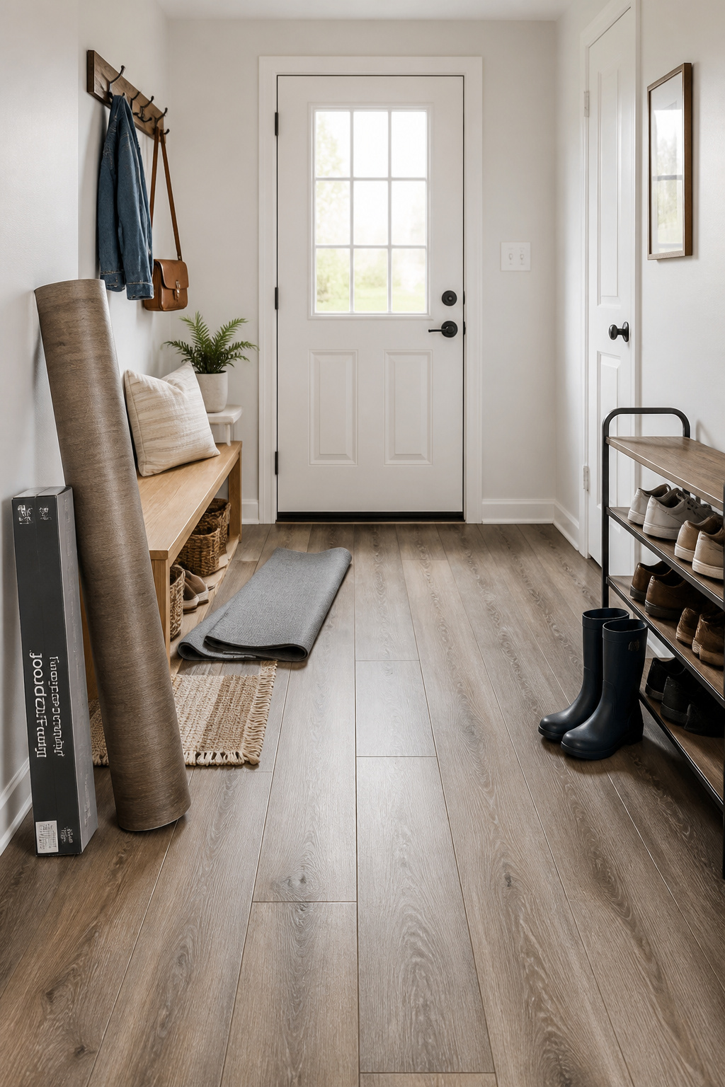 Click-lock luxury vinyl plank delivers a fully waterproof, weekend-DIY-friendly floor that's tough enough for boots, paws, and a tight budget.