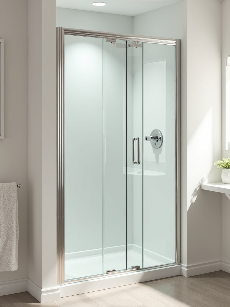 A corner shower designed to save space.