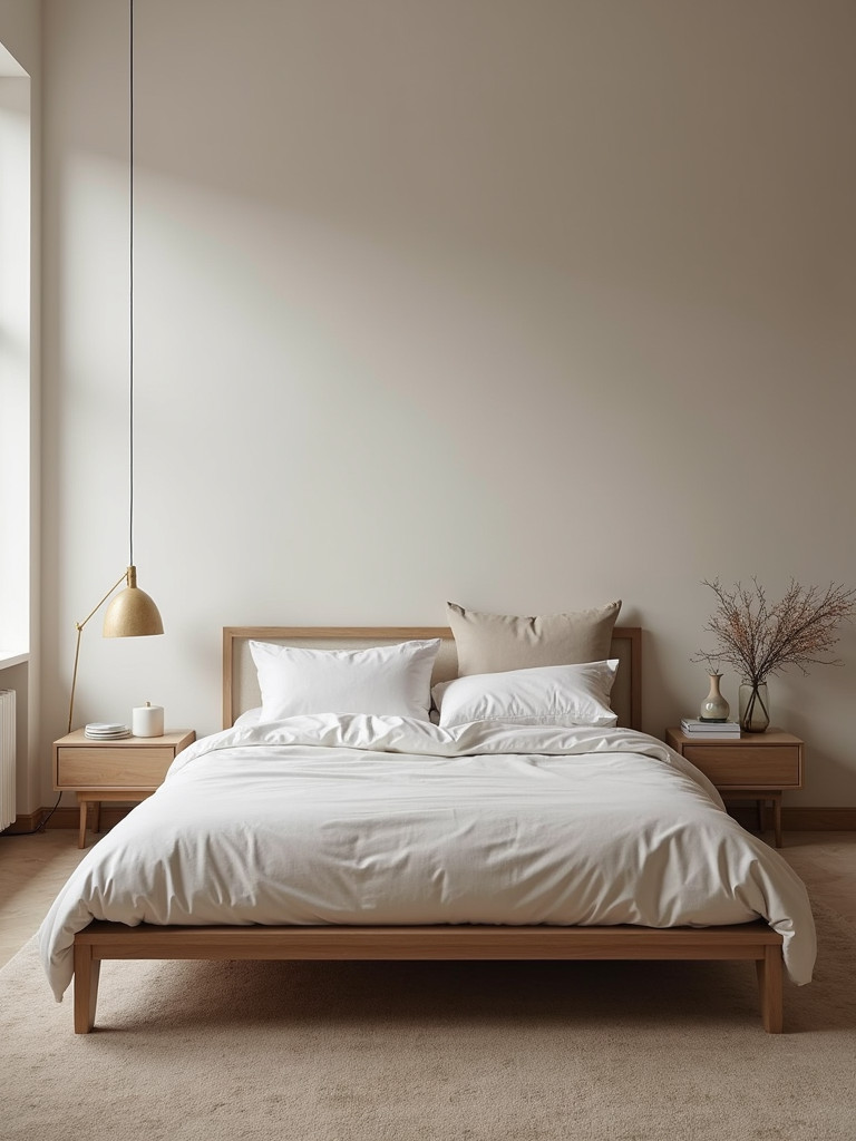 A minimalist bedroom with a clean and uncluttered appearance