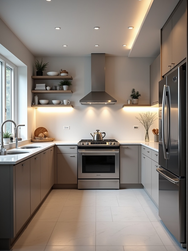 A kitchen with energy efficient stainless steel appliances