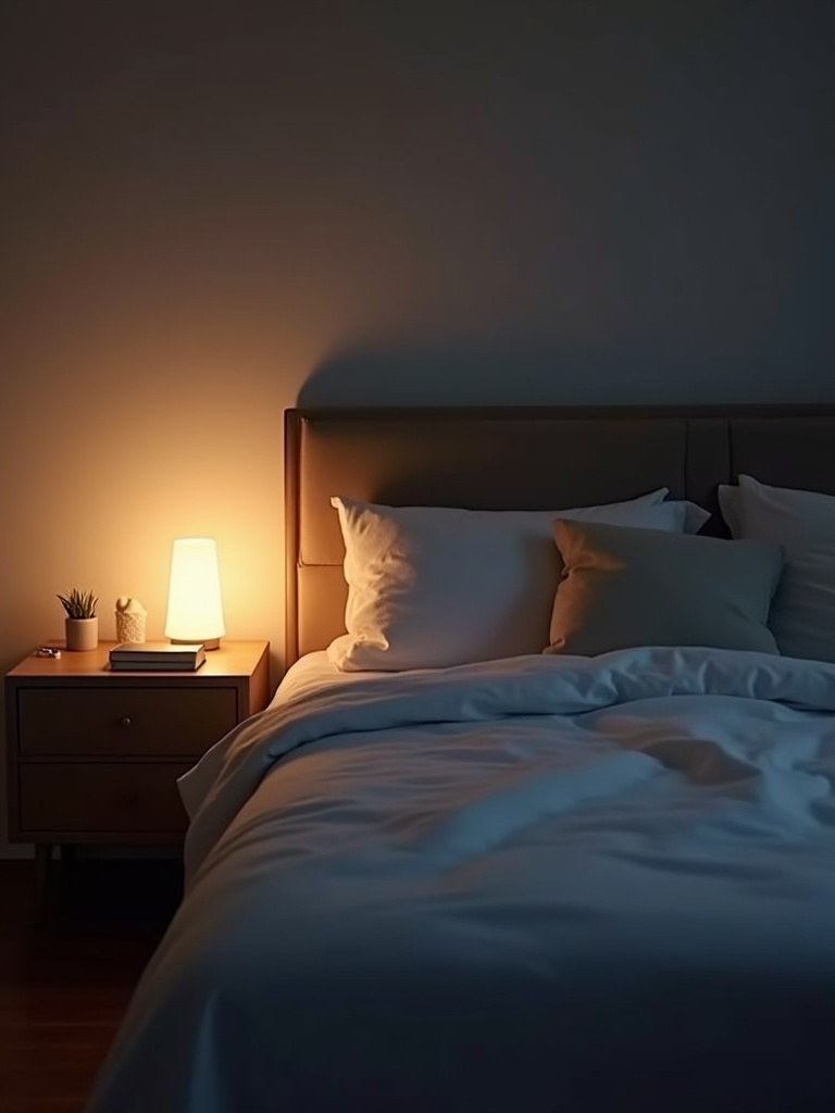 A technology free bedroom with soft lighting and no screens ensures better relaxation and improved sleep.