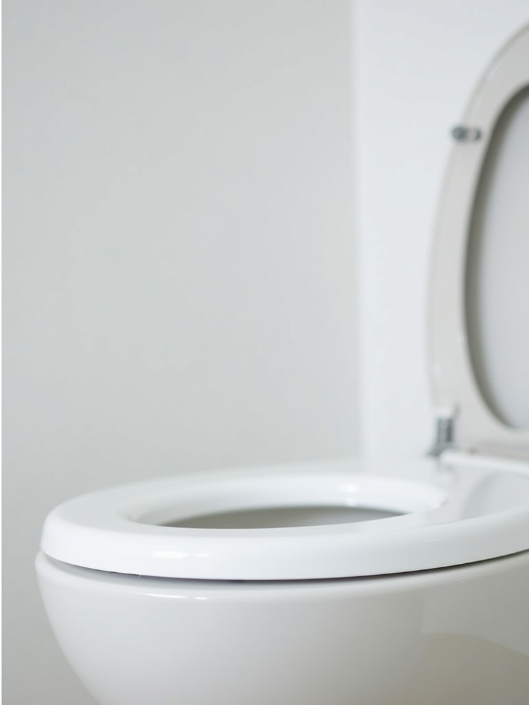 A toilet with a brand-new white toilet seat, highlighting cleanliness and upgrade.