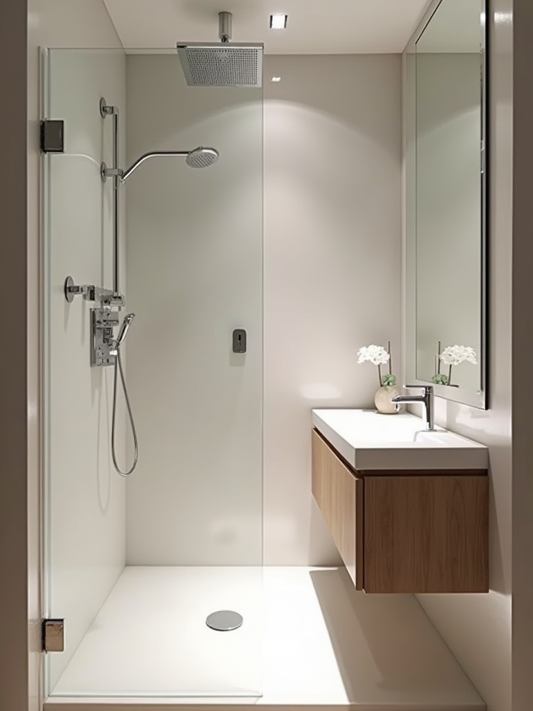 A clever shower design to fit small spaces.