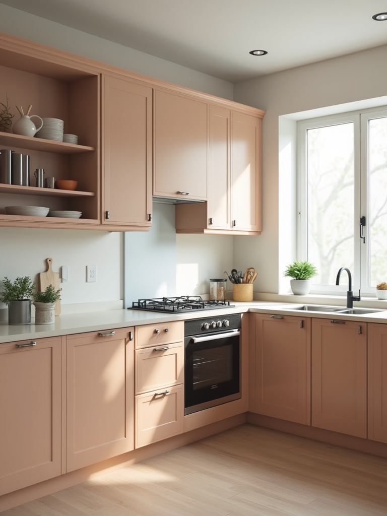 A modern kitchen that creatively features two-toned cabinetry for an unique look.