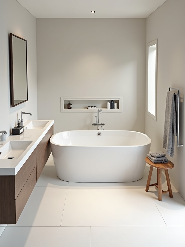 A modern bathroom utilizing underfloor heating to provide warmth and comfort.