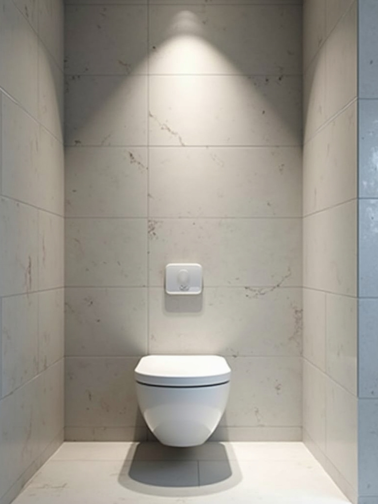 A modern wall-mounted toilet with a clean, space-saving design.