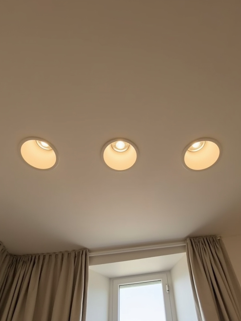 A master bedroom showcasing soft, dimmable ceiling lights, for a calming ambiance.