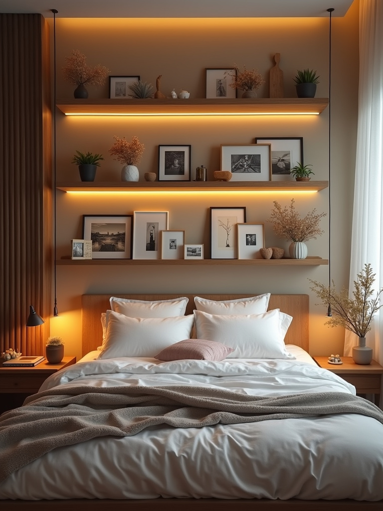 Bedroom styled with personal items and meaningful decor creating a cozy atmosphere.