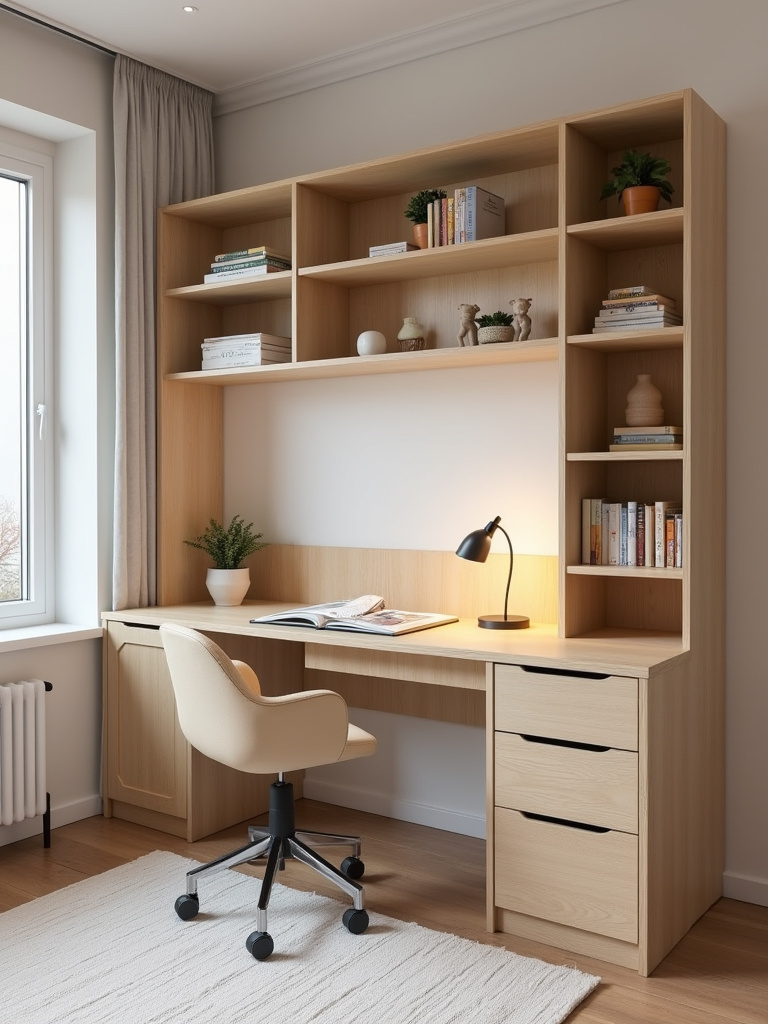 Adaptable kids bedroom with adjustable furniture designed to grow with the child.