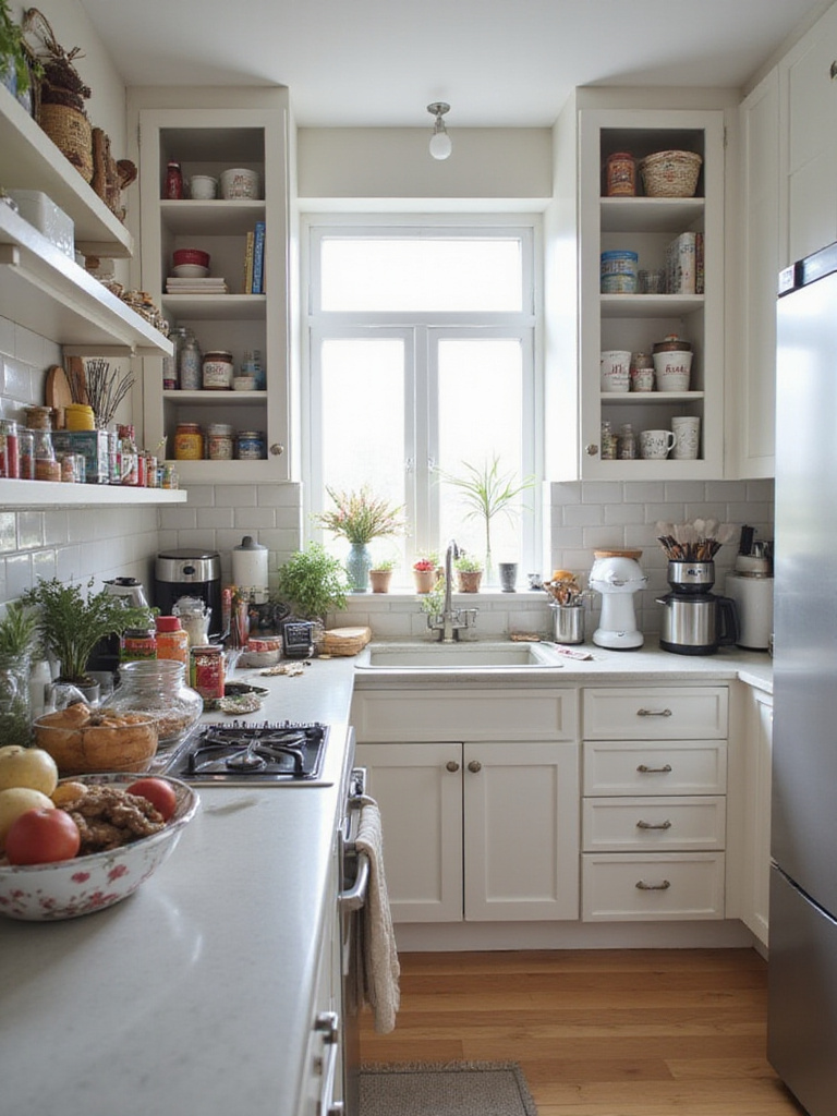 Before and after: Cluttered vs. Decluttered Kitchen Counter