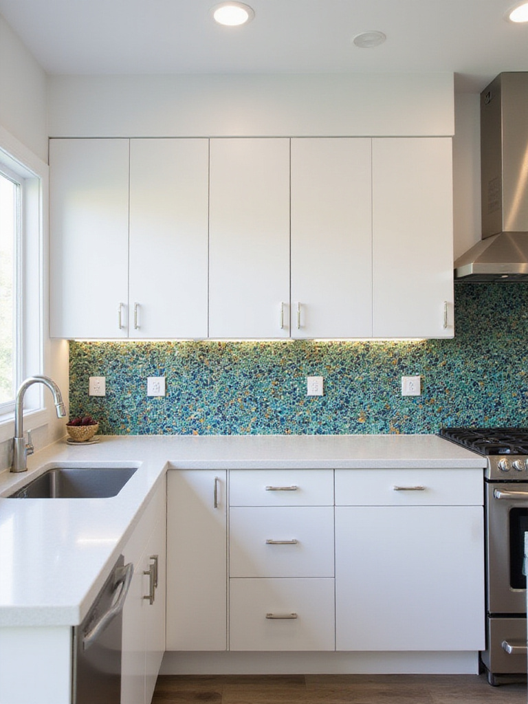 Modern kitchen with a Moroccan-inspired tile backsplash