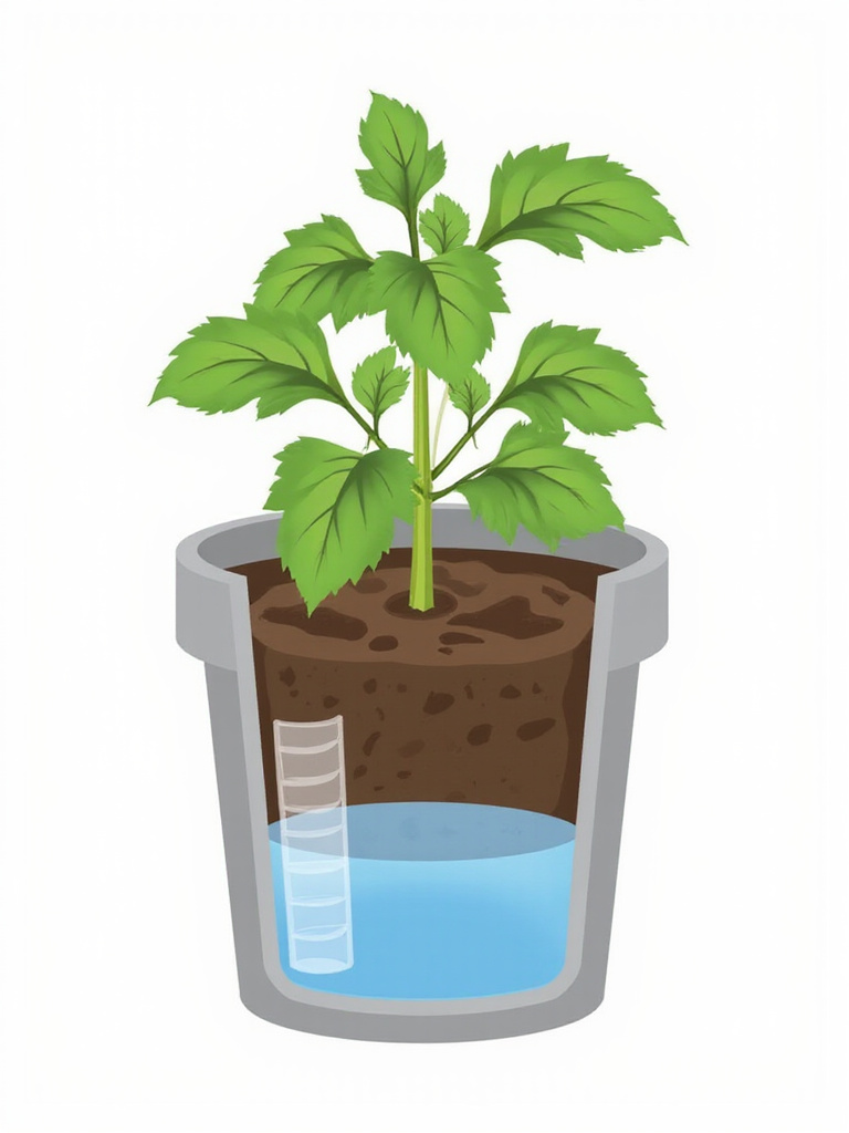 Utilizing a self-watering container for vegetable gardening, showing its reservoir and wicking system for easier and more consistent plant care.
