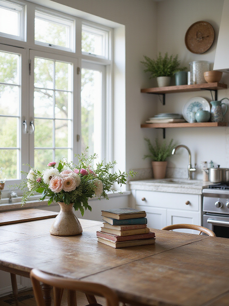 Beautiful modern kitchen with personal touches and decorative elements