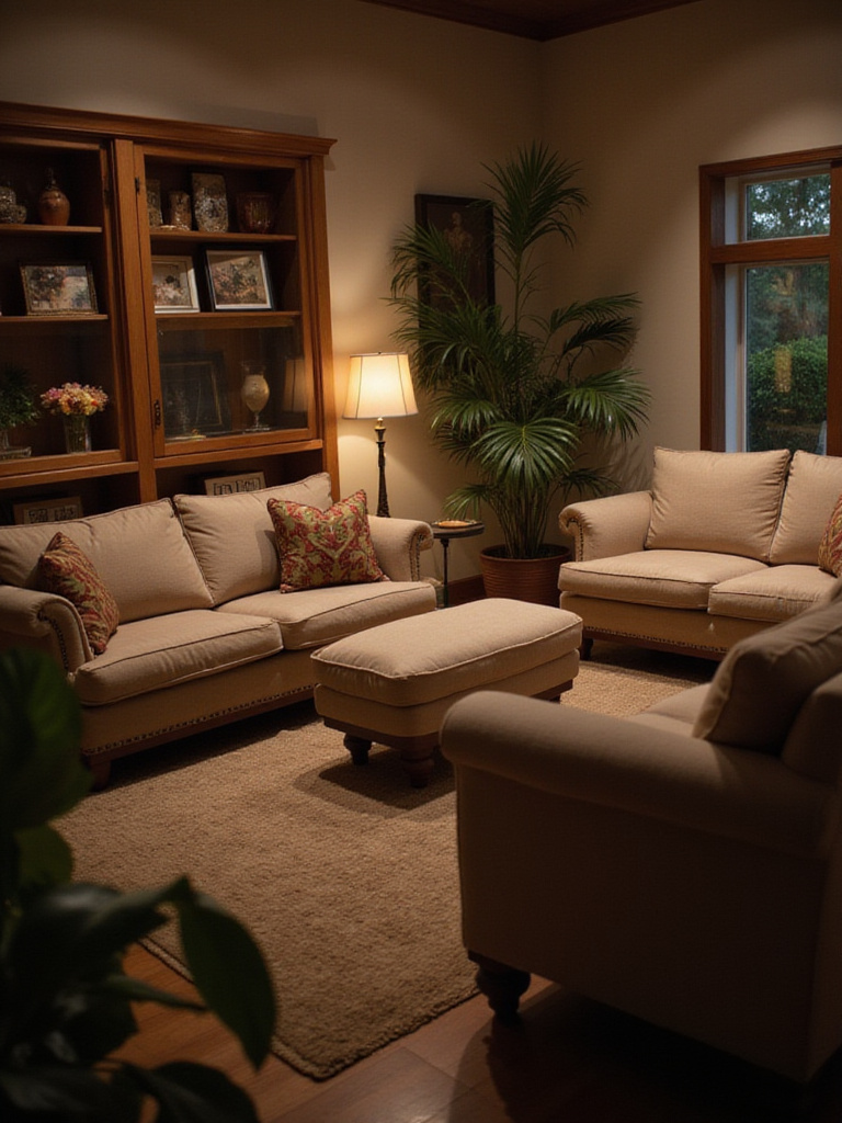 Cozy living room with arranged seating for easy conversation