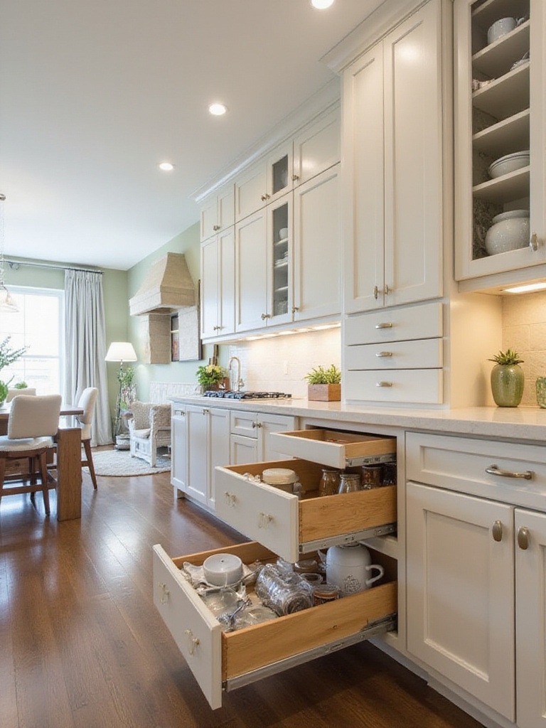 Modern kitchen with custom cabinetry maximizing storage and aesthetic appeal
