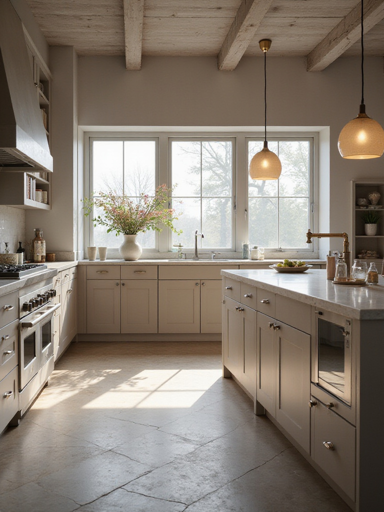 A beautifully designed kitchen showcasing modern cabinetry and a large island in natural light.