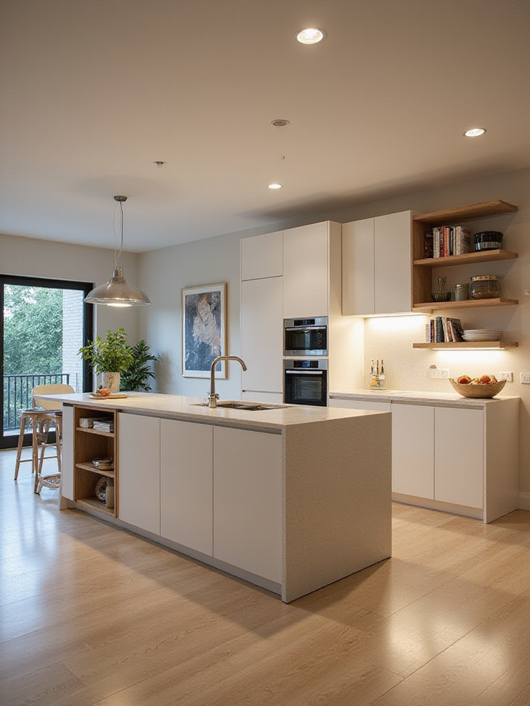 Modern kitchen interior showcasing future-proof design with modular elements and integrated technology.