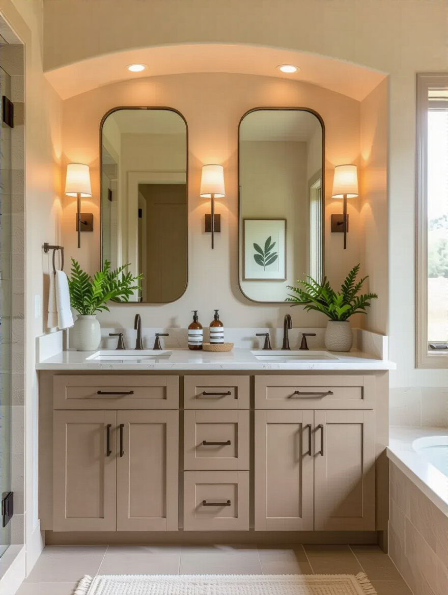 Custom bathroom vanity solution fitting into a unique space.