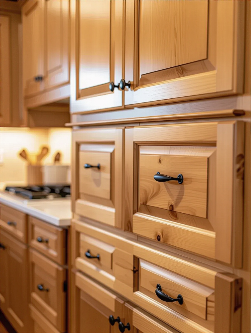 Repairing minor scratches and dents on traditional kitchen cabinets