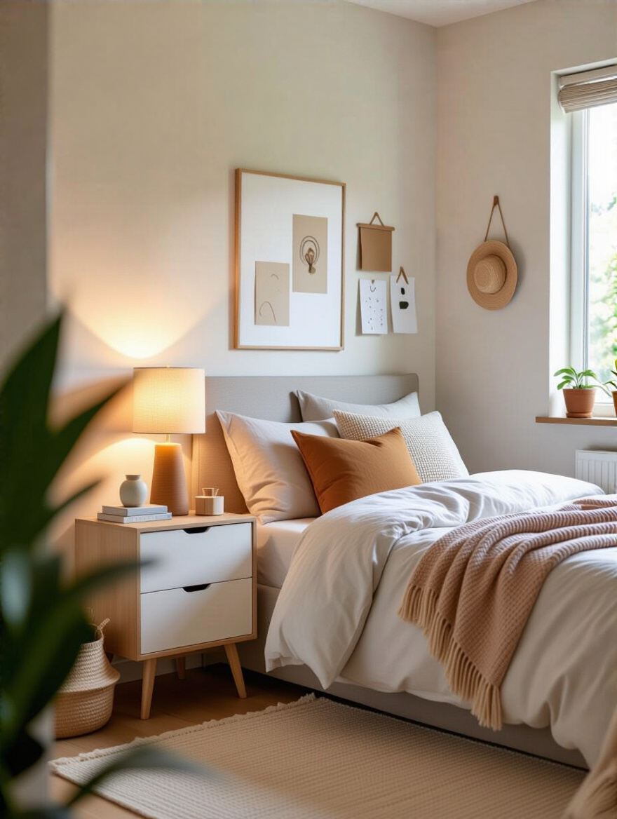 Teen bedroom showcasing unique style persona with harmonious decor and mood board