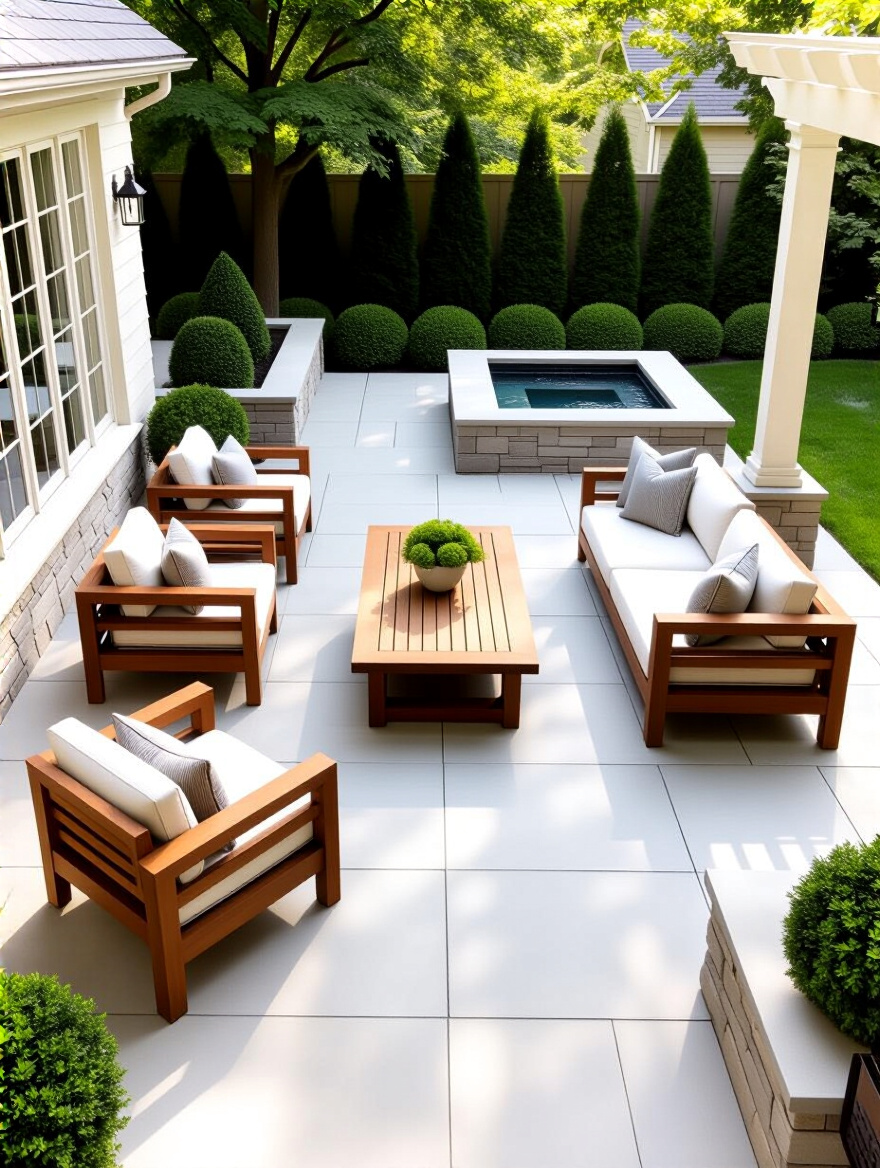 Image showing different patio material options, representing budget-conscious design choices for a backyard.