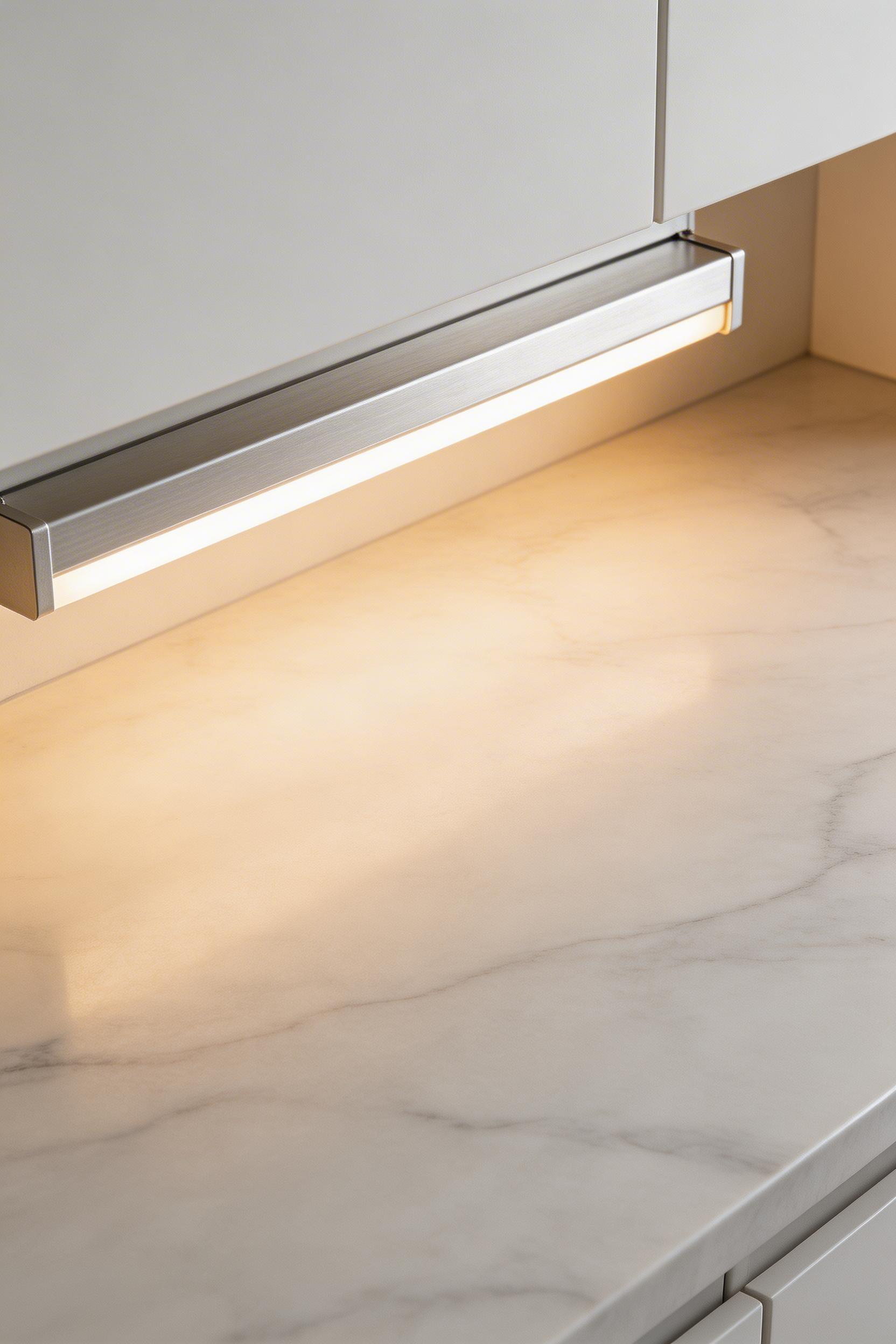 A properly installed LED strip in an aluminium diffuser channel is one of the most functional kitchen lighting ideas, delivering clean task light without visible hardware or hot spots.