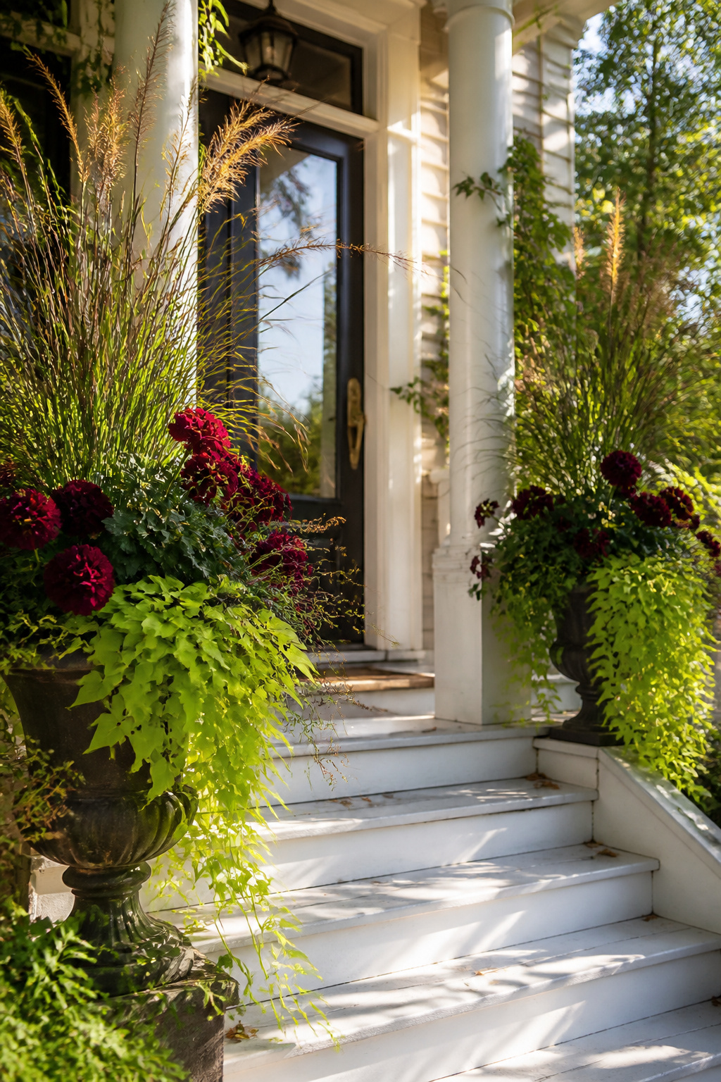 The thriller-filler-spiller formula produces arrangements that look full and professionally styled within a few weeks of planting.