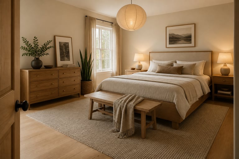 Every element in proportion, every surface considered, every material natural — a bedroom that feels as right as it looks, because the two are the same thing.