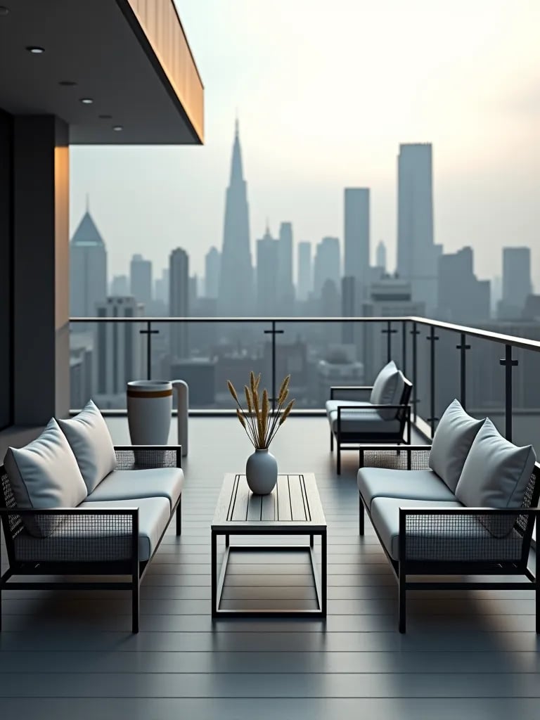 All season deck furniture setup