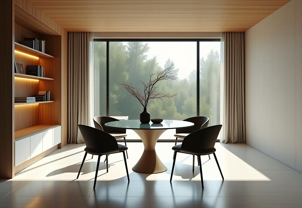 Bright and airy small contemporary dining room design