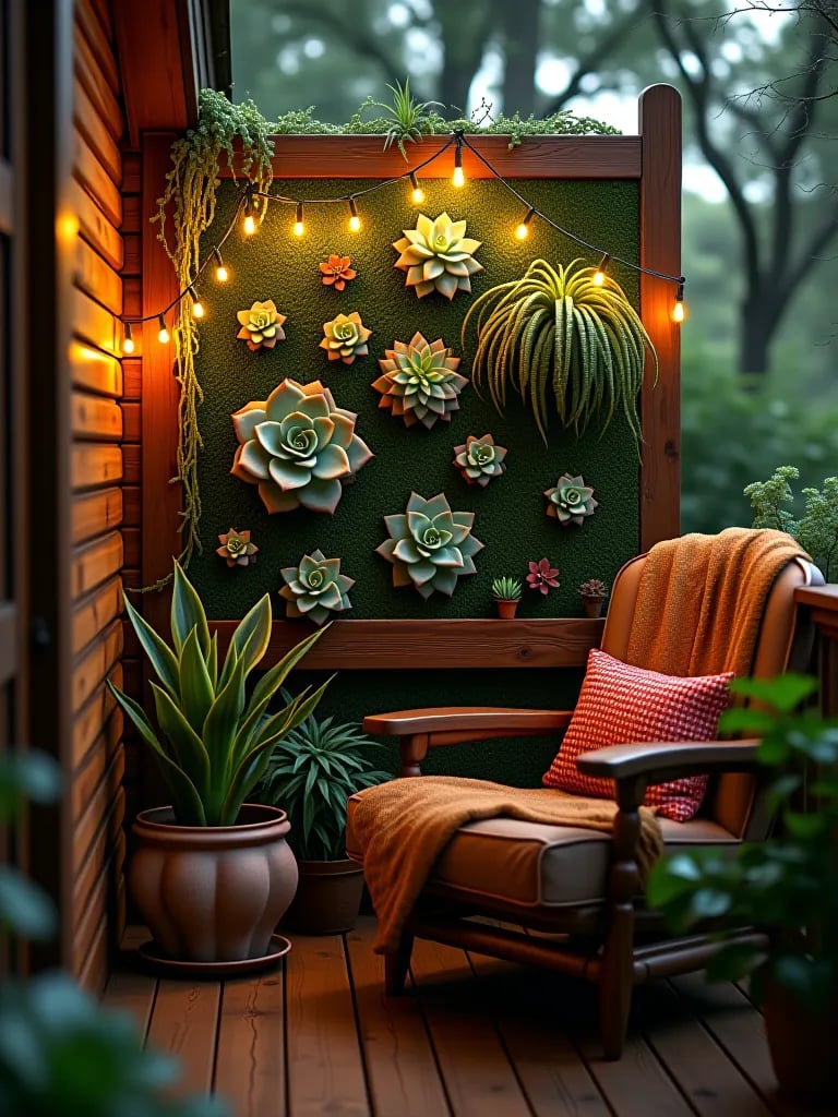 Contemporary deck design with stylish plant arrangements